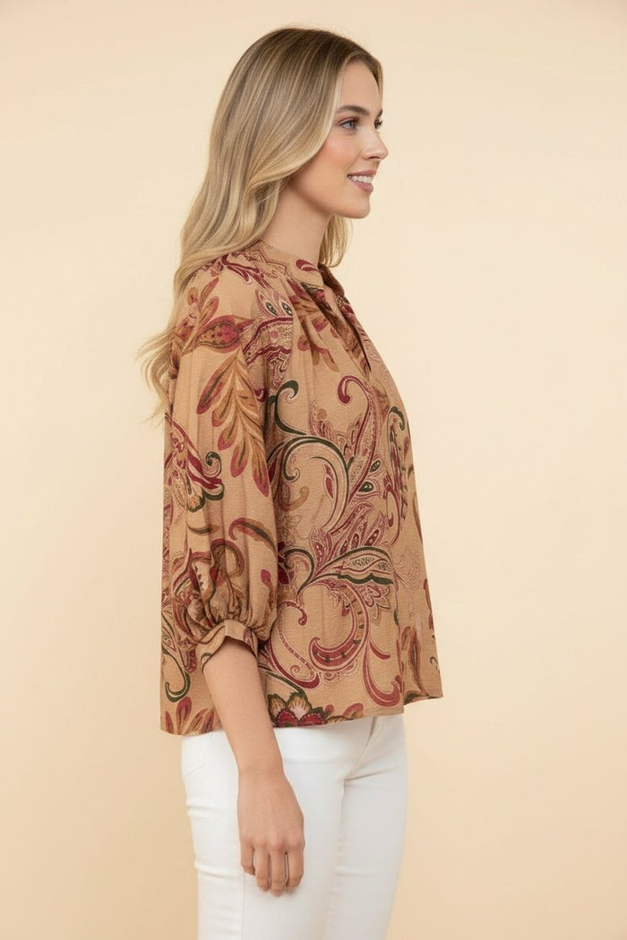 Curvy Autum Paisley Blouse