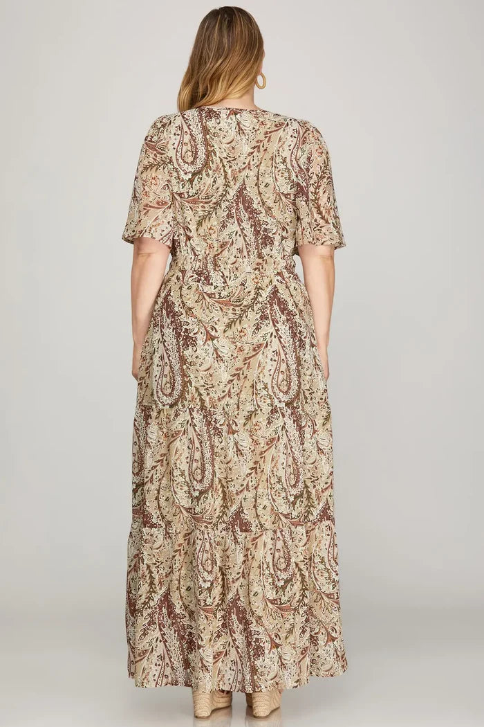 Curvy Dusk & Thistle Paisley Dress
