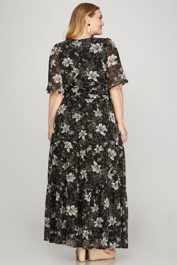 Curvy Enchanted Lily Flutter Dress