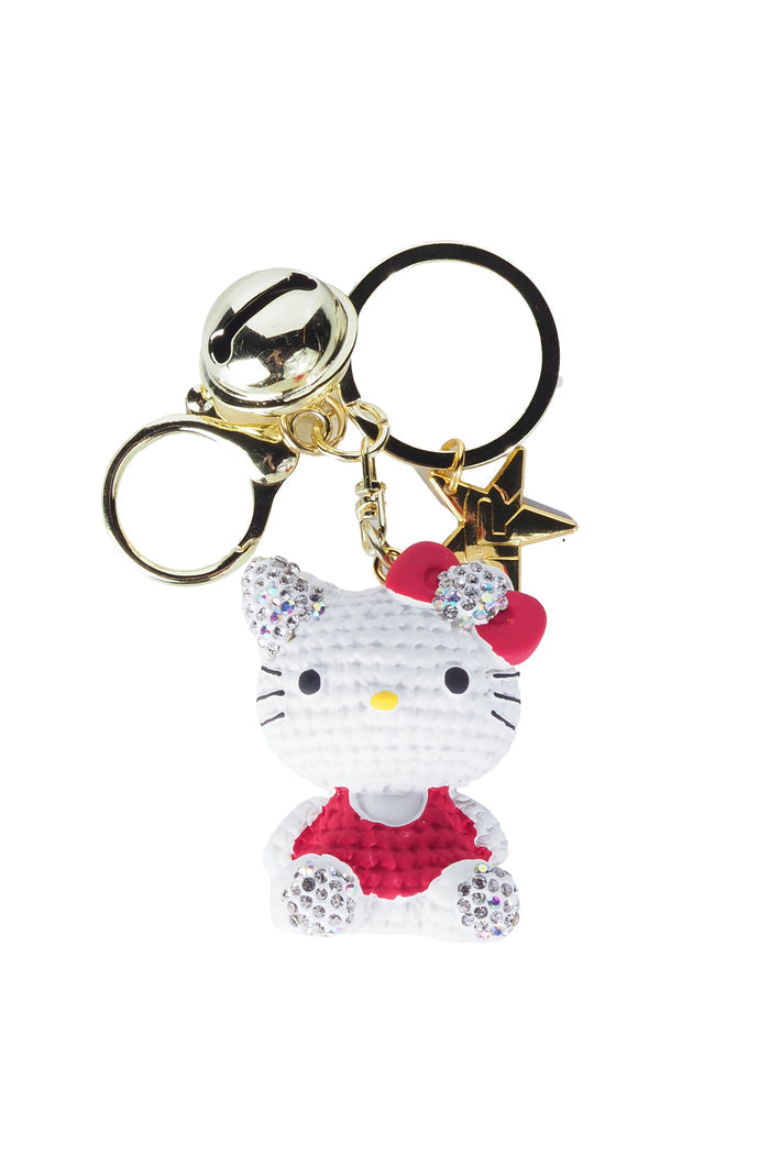 Cute Crystal Kitty Keychain