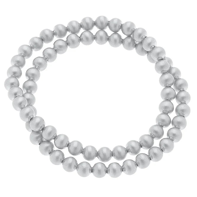 Cypress Ball Bead Stretch Bracelet - Greige Goods