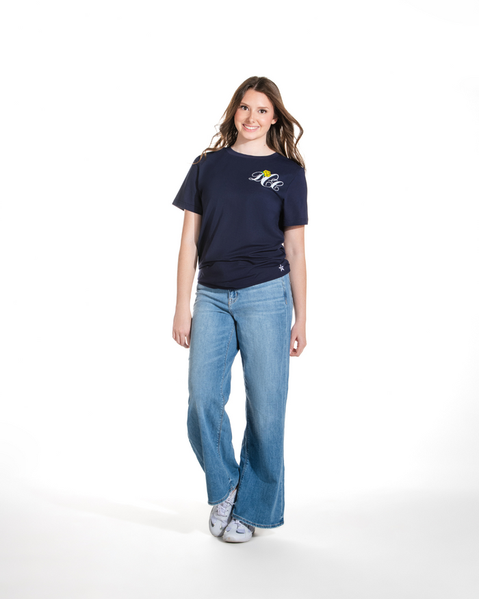 DCC Pom Pom Unisex Tee in Navy