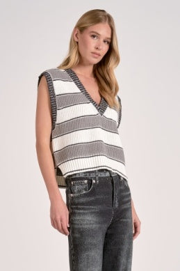 Deep V Sweater Vest - Greige Goods