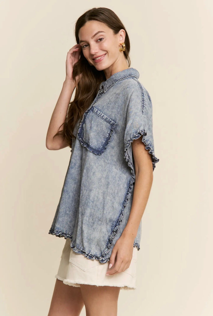 Denim Snap Button Shirt