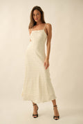 Dot to Dot Polka Dot-Print Satin Midi Slip Dress - ShopPromesa