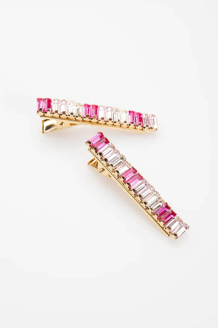 Elyse Crystal Clip Pair - Greige Goods