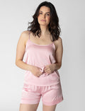 Ensemble pyjama satiné avec chouchou