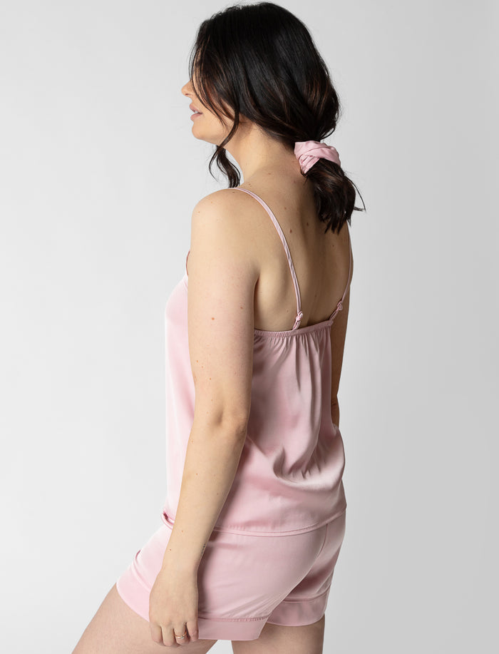 Ensemble pyjama satiné avec chouchou