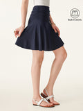 OGLmove Essential Ruched Mini Circle Skirt with Lined Shorts Midnight Navy XS