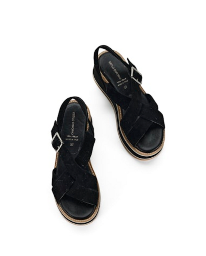 Estilo Emporio Juno Flatform Wedge - Black