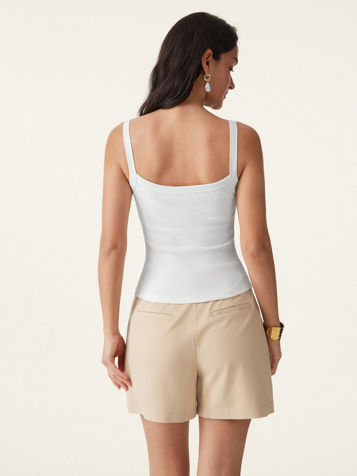 OGLmove 2Pcs Set Low Back Bra Tank & Mid Rise Straight Leg Pants
