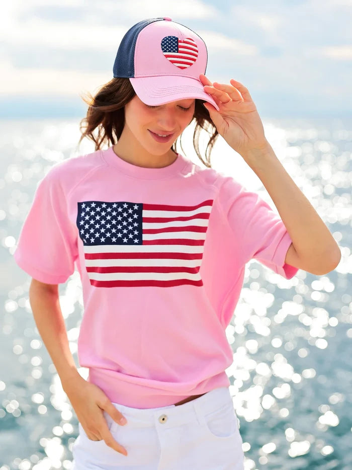 Flag Lightweight Short Sleeve Sweatshirt - Greige Goods