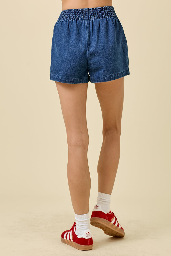 Flared Denim Shorts - Greige Goods
