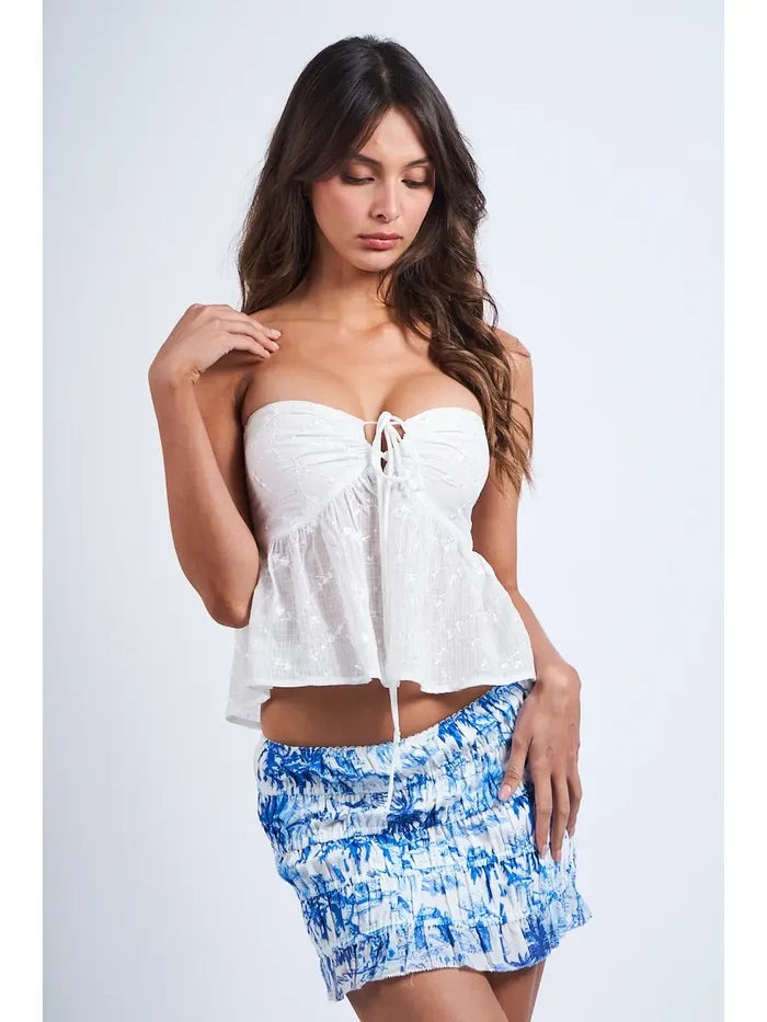 Floral Embroidered Crop Top - Greige Goods