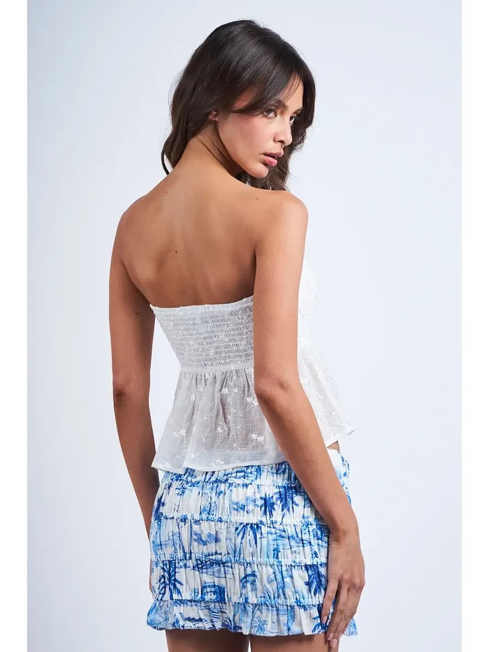Floral Embroidered Crop Top - Greige Goods