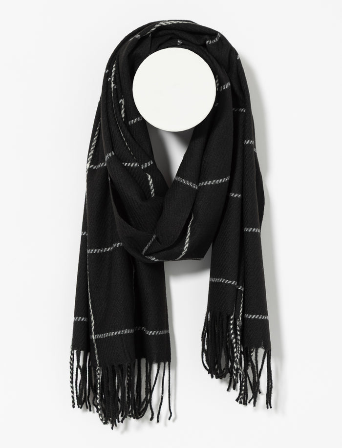 Foulard à carreaux avec franges