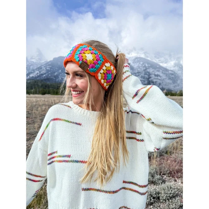 Fuzzy Crochet Headwrap - Greige Goods
