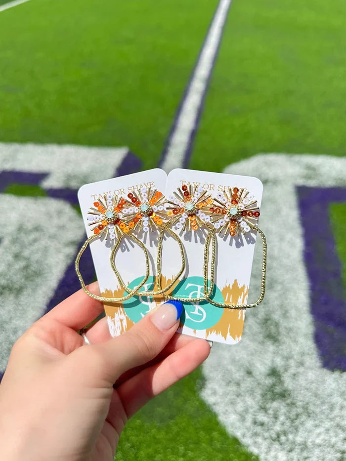 Gameday Sequin Sunburst Hoops - Greige Goods