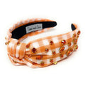 Gingham Jeweled Knot Headband - Greige Goods
