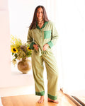 Glow In Green Adult Bamboo Cotton Long Sleeve Shirt & Pant Pyjama Set