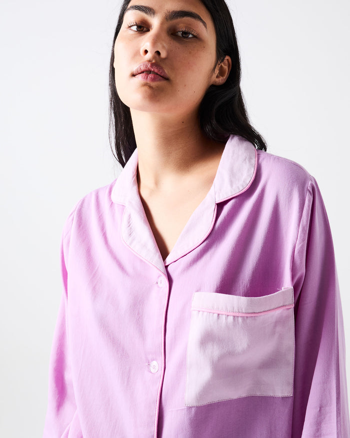 Glow In Lilac Adult Bamboo Cotton Long Sleeve Shirt & Pant Pyjama Set
