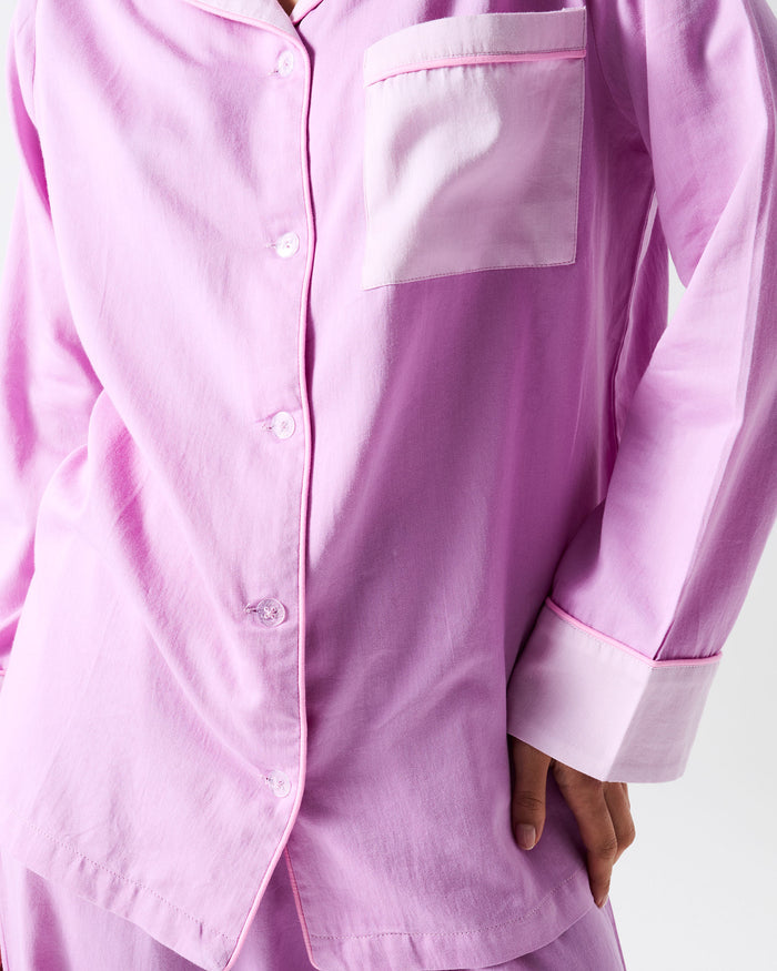 Glow In Lilac Adult Bamboo Cotton Long Sleeve Shirt & Pant Pyjama Set