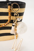 Gold Large Initial Bag Charm - Greige Goods