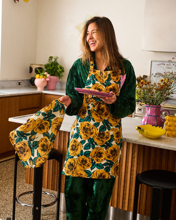 Golden Peony Apron