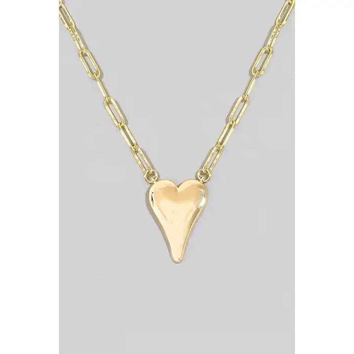 Heart Chain Necklace - Greige Goods