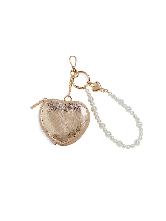 Heart Pouch Bag Charm - Greige Goods