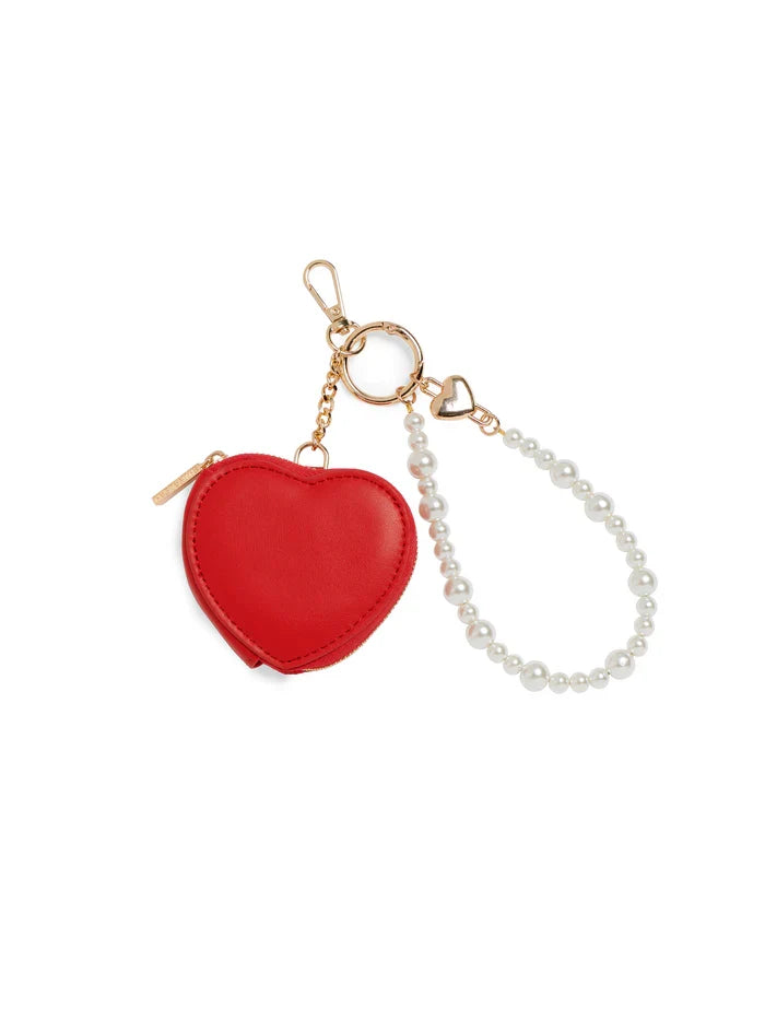 Heart Pouch Bag Charm - Greige Goods