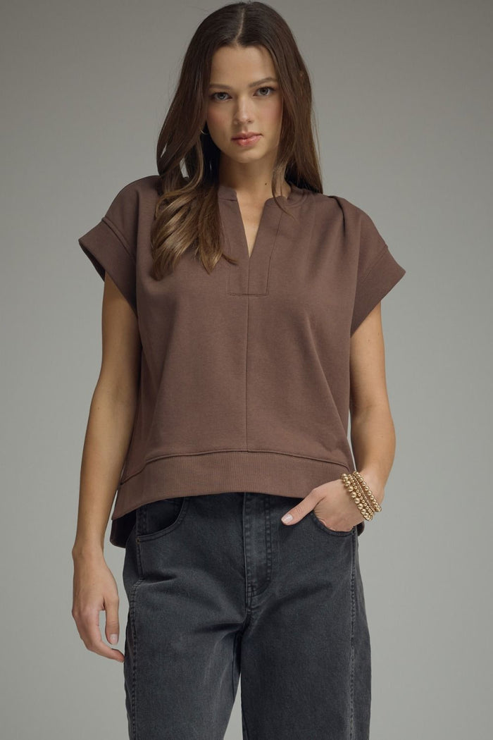 Here's The Plan Top in Brown