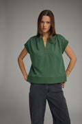 Here's The Plan Top in Hunter Green