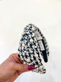 Houndstooth Pearl Headband - Greige Goods