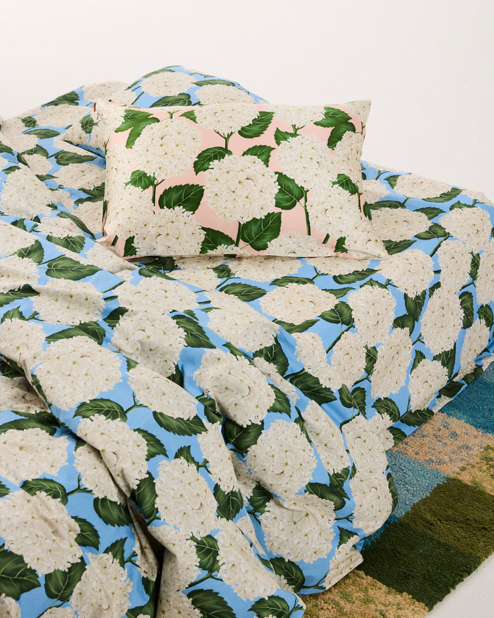 Hydrangea Pink Silk Pillowcase