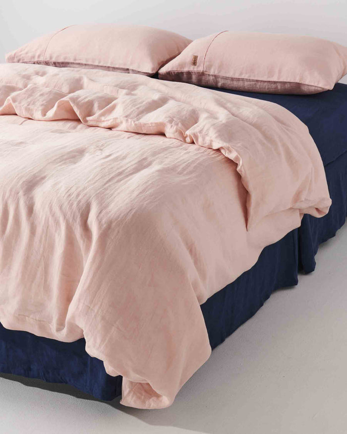 Indigo Linen Fitted Sheet (US)