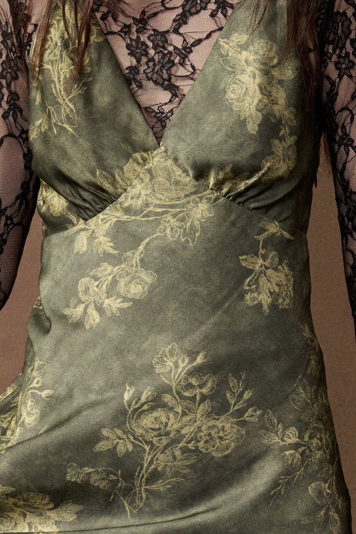 Jade Garden Floral Satin Open-Back Maxi Slip Dress - ShopPromesa