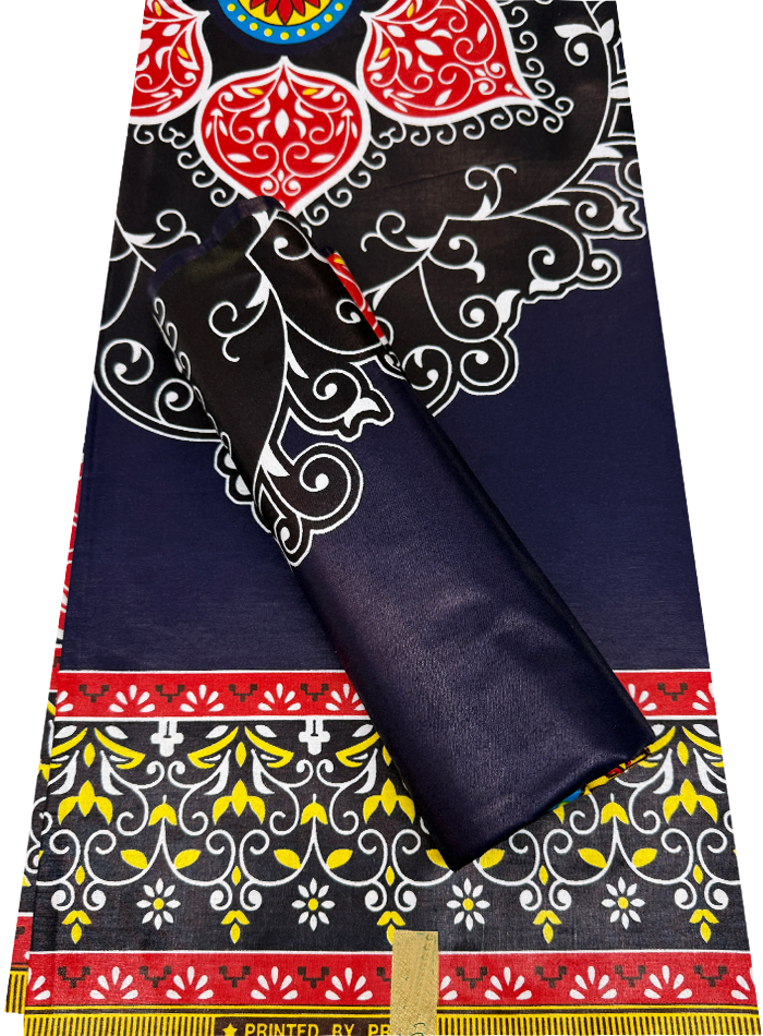 Java Print Polished- Navy Blue