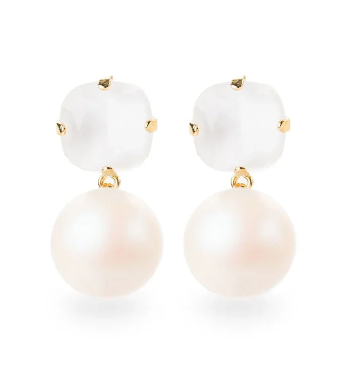 Jayne Crystal Drop Earring - Greige Goods