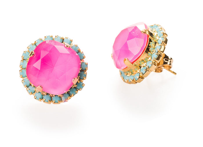 Jayne Crystal Trimmed Post Earring - Greige Goods