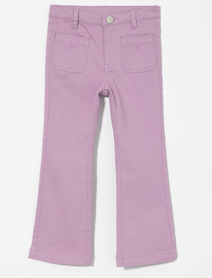 Jean à jambe large avec broderie - petite fille