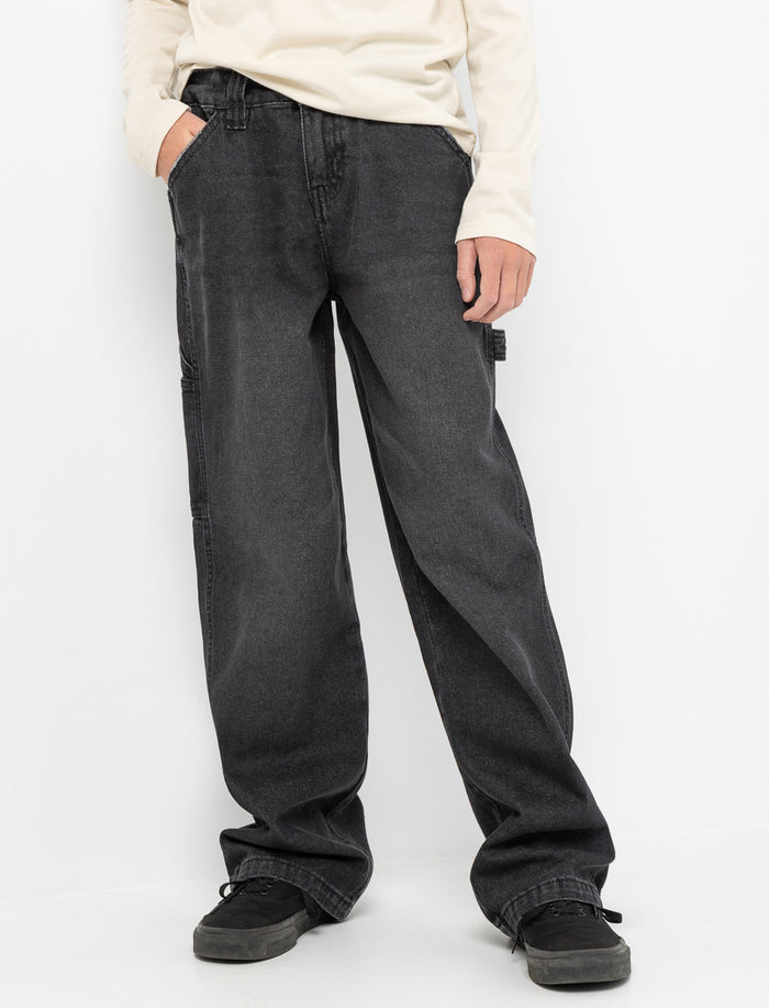 Jean jambe large à taille élastique