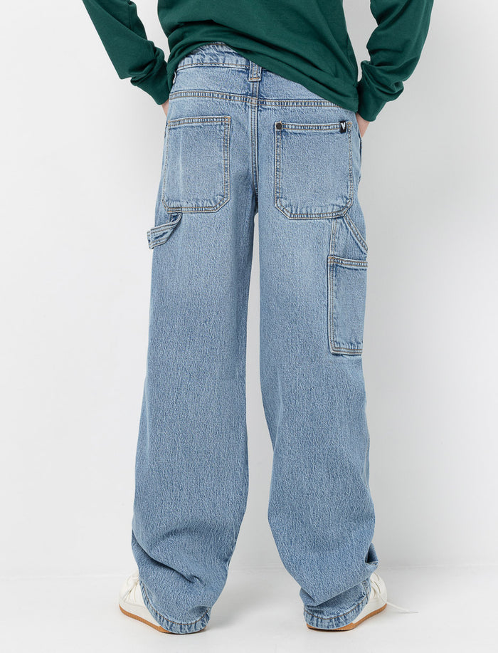 Jean jambe large à taille élastique