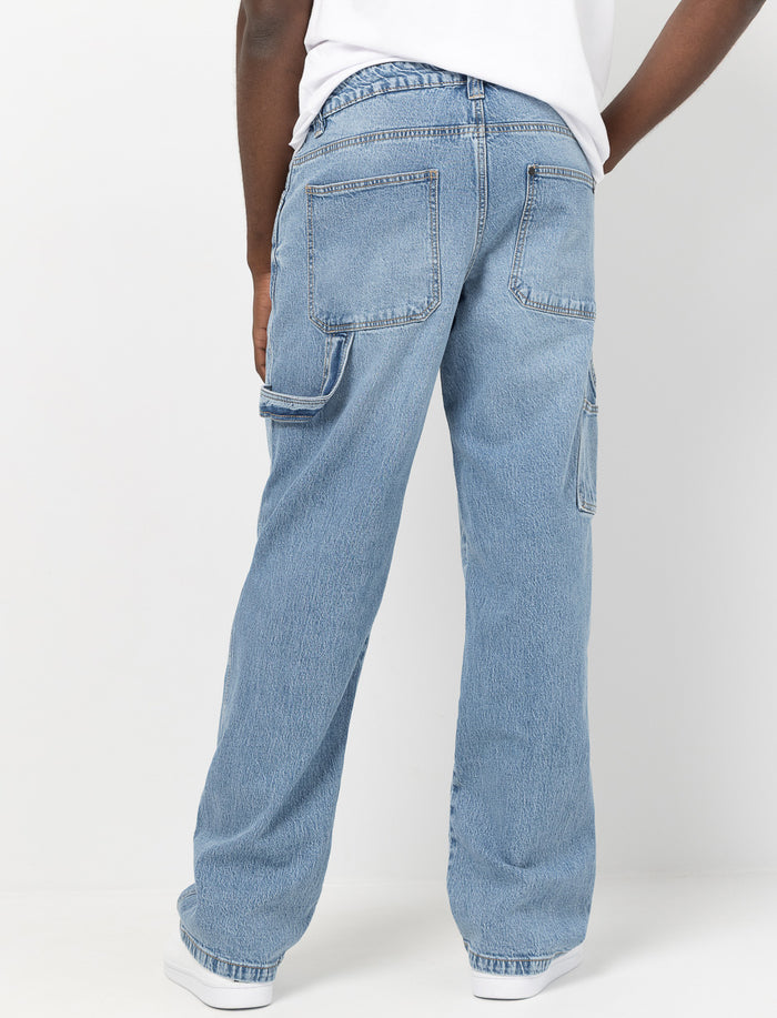 Jean jambe large à taille régulière