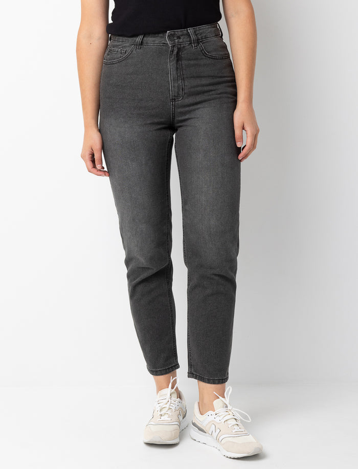 Jean mom à taille haute