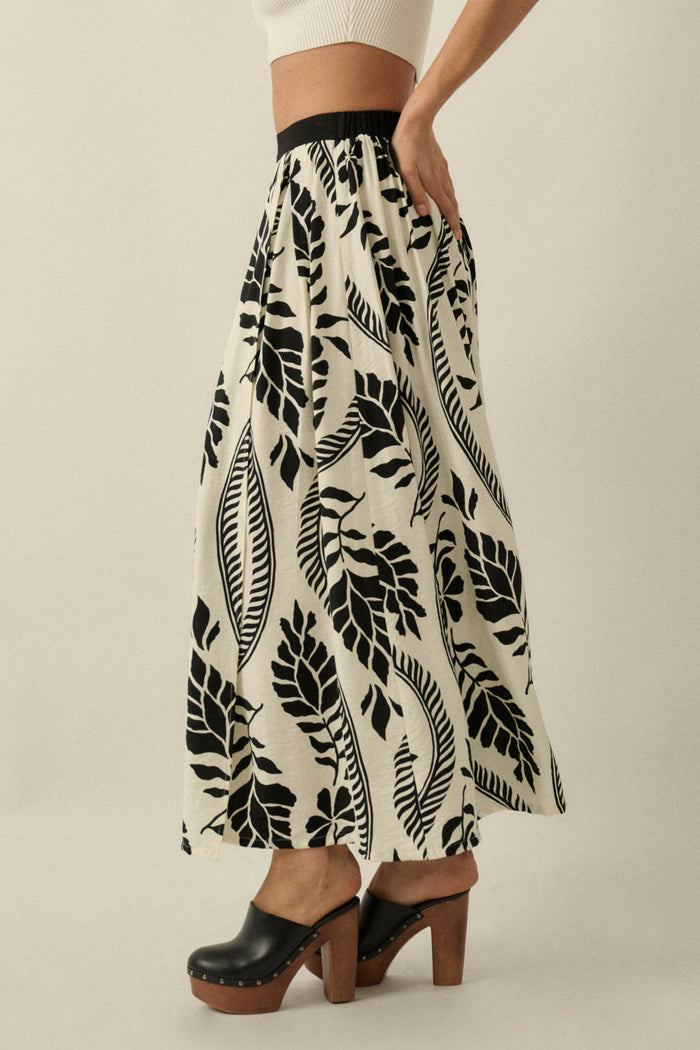 Jungle Cruise Tropical-Print Pleated Wrap Maxi Skirt - ShopPromesa