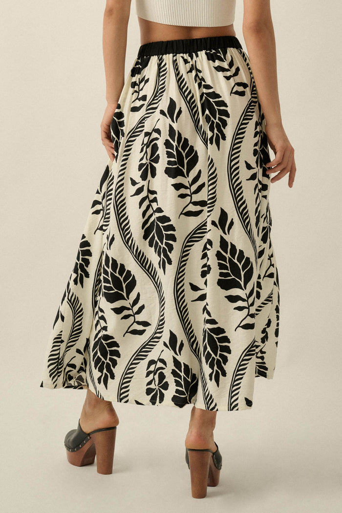 Jungle Cruise Tropical-Print Pleated Wrap Maxi Skirt - ShopPromesa