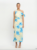 Kivari Sophie Midi Dress - Yellow/Blue
