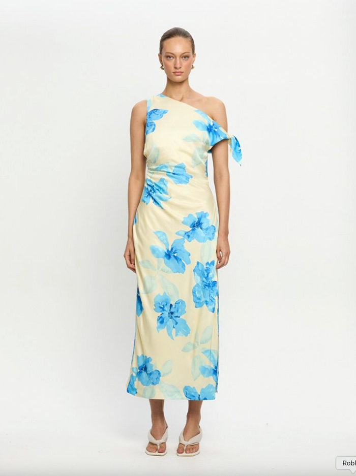 Kivari Sophie Midi Dress - Yellow/Blue