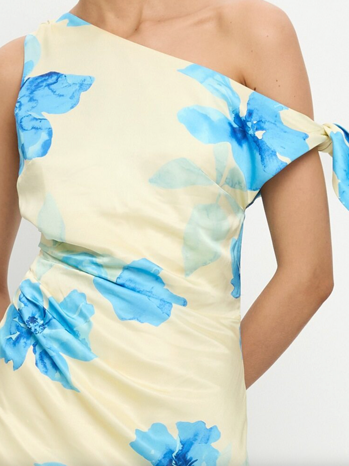 Kivari Sophie Midi Dress - Yellow/Blue